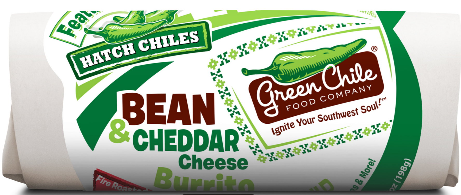 Green chile co bean & cheddar burrito 7oz