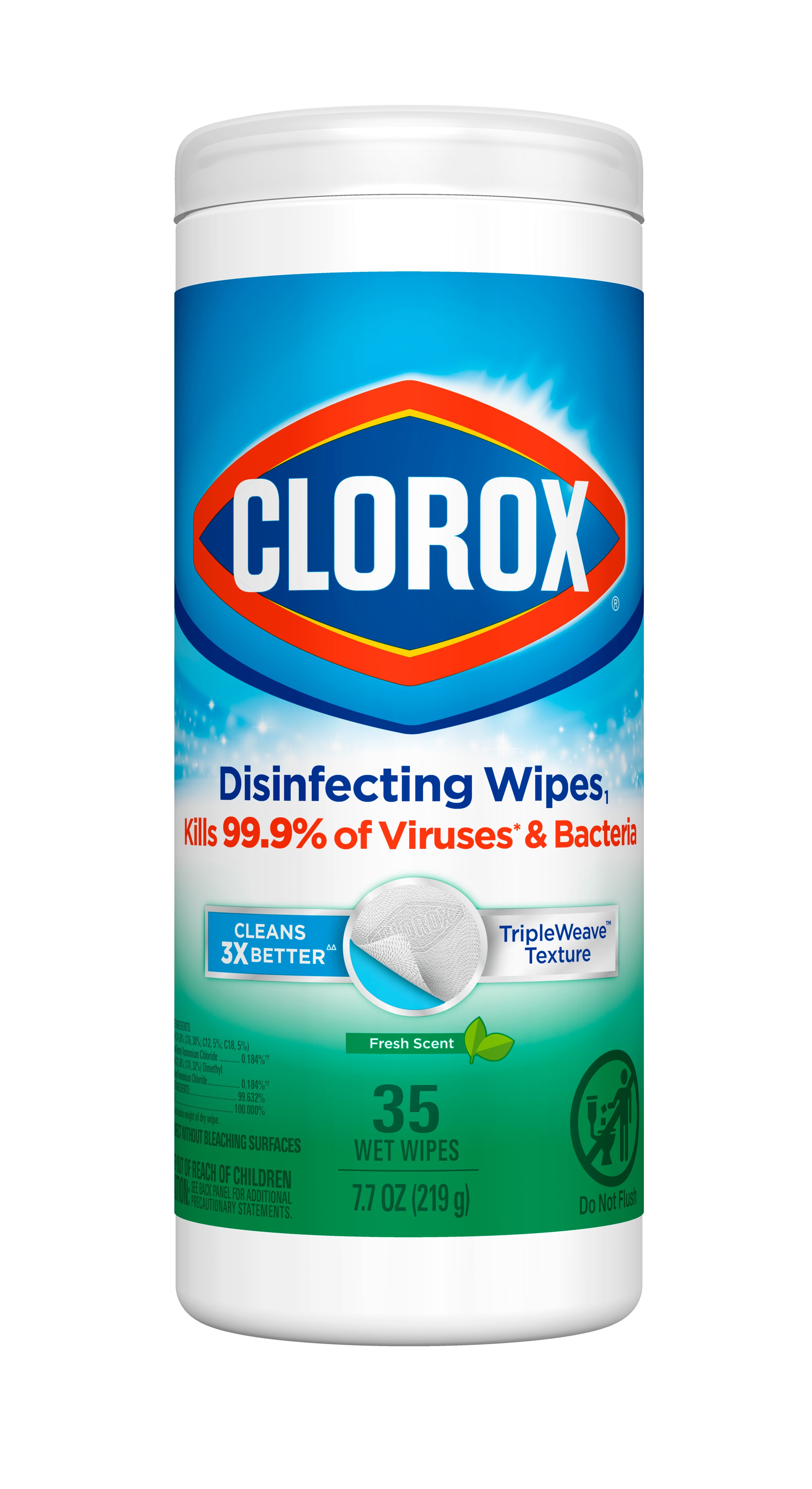 Clorox fresh scent disinfecting wipes 35ct 7.7oz