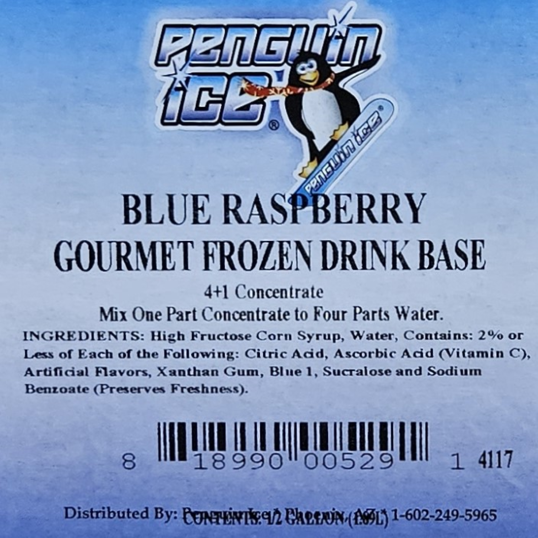 Penguin ice blue raspberry slush 1.5gal