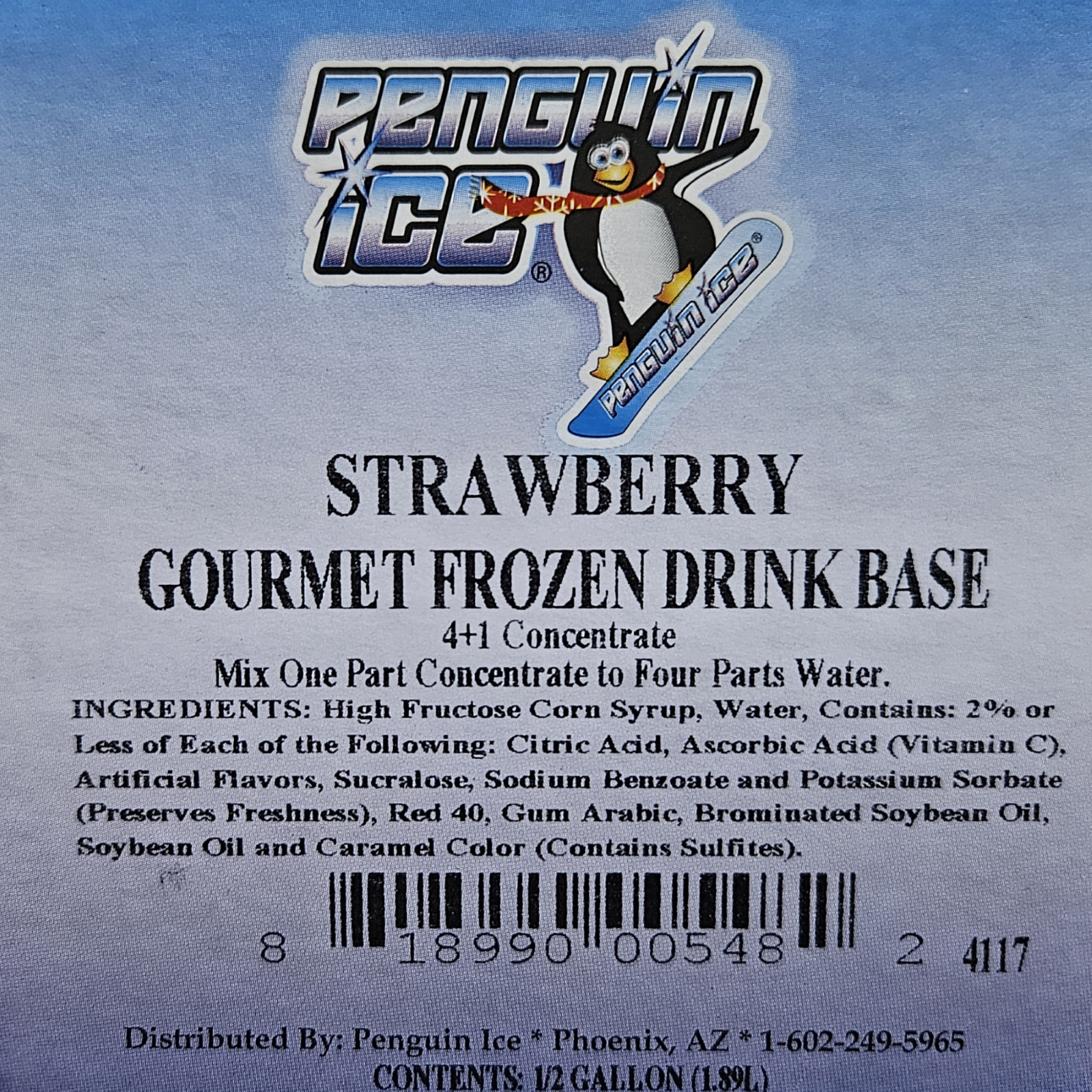 Penguin ice strawberry slush 6ct 1.5gal
