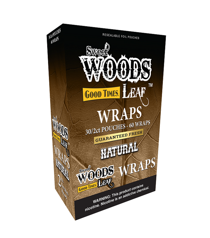 Sweet wood natural leaf cigar wraps 30/2ct